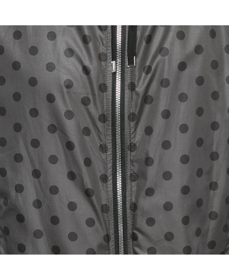 Pre-Owned Dolce & Gabbana Men's Green Polka Dot Print Synthetic Reversible Zip-Up Jacket