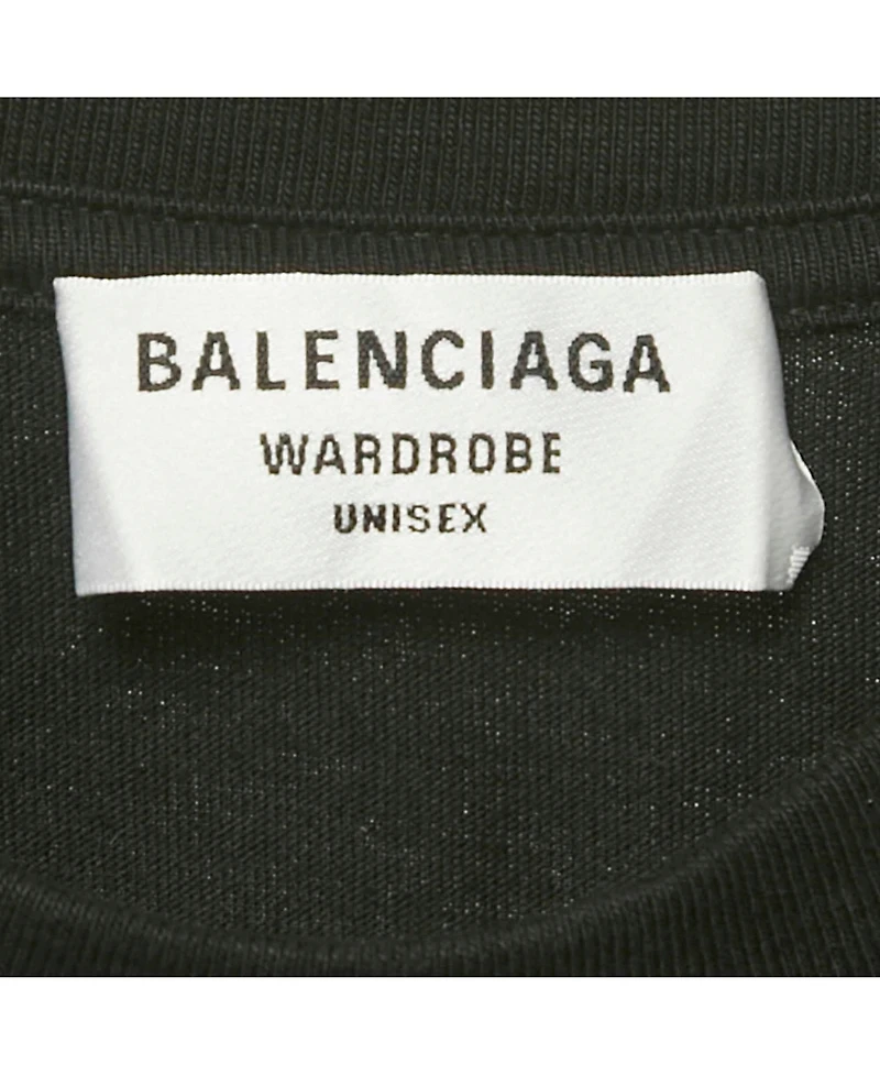 Pre-Owned Balenciaga Men's Black Bb Logo Pixel Print Cotton T-Shirt