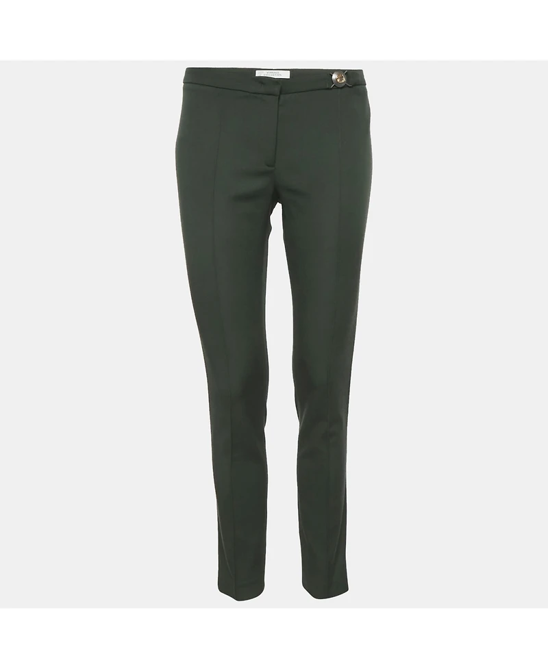 Pre-Owned Versace Women's Collection Crepe Slim Fit Trousers