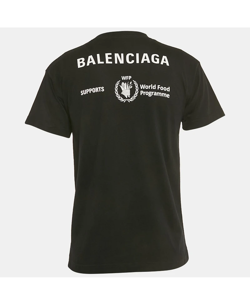 Pre-Owned Balenciaga Men's Black Wfp Print Jersey T-Shirt