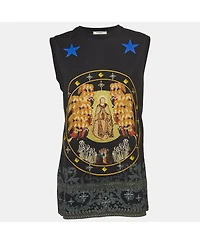 Pre-Owned Givenchy Women's Black Printed Cotton Knit Tank Top