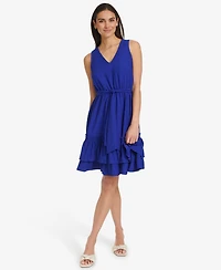 Calvin Klein Women's V-Neck Short Dress