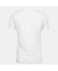 Pre-Owned Off-White Men's White Logo Embroidered Jersey T-Shirt