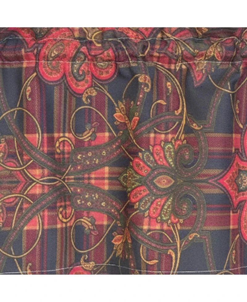 Rlf Home 100% Cotton High Quality Espadas Tailored Window Valance with 1.5" Rod Pocket 50" W X 12" L Burgundy