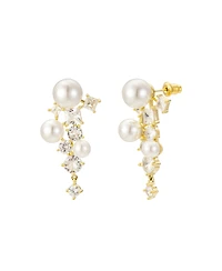 Alexandra Pearl and Crystal Drop Earrings