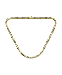 Bling Jewelry Princess-Cut Cz Tennis Necklace & 1CT Square Cz Stud Earrings Jewelry Set Gold-Tone Plated