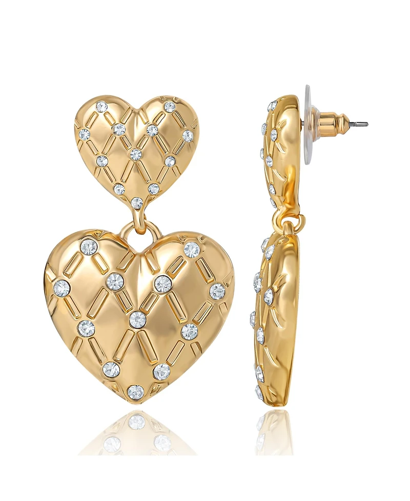 Juicy Couture Double Heart Drop Earrings
