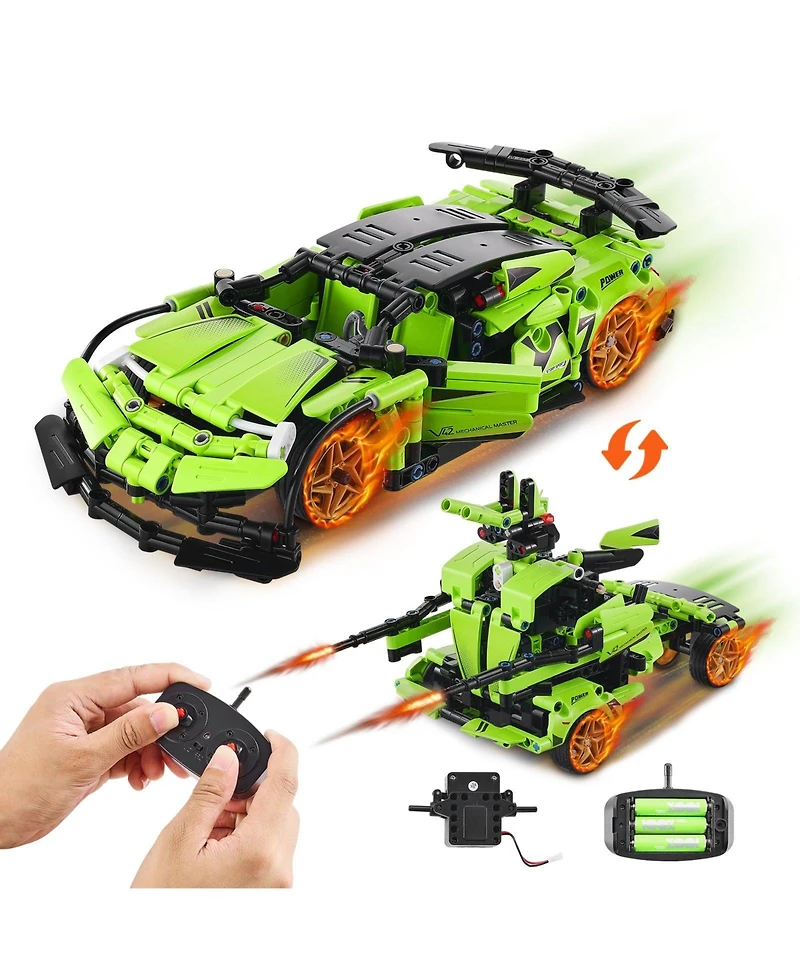 Mecale Stem Building Toys, 2-in-1 461PCS Rc Car Kit with Remote & App Control, Build Car or Robot, Educational Gift for Kids 6