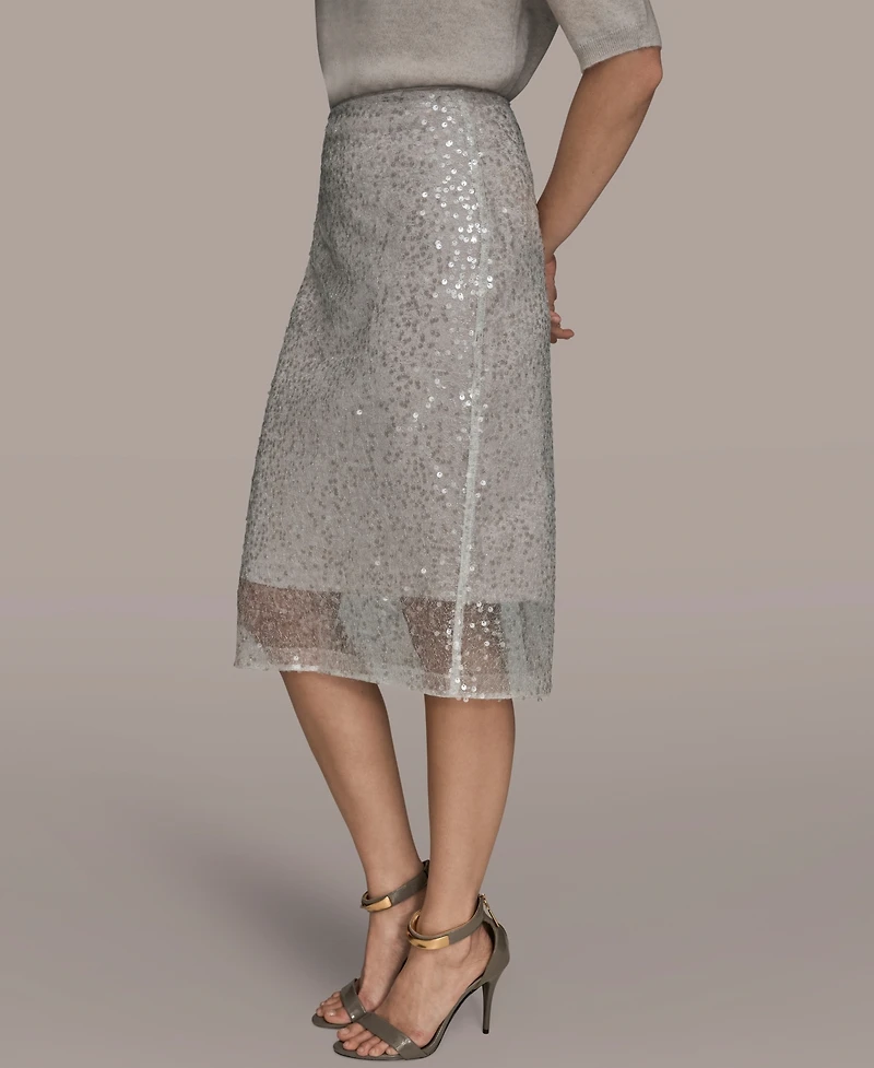 Donna Karan New York Women's Sequin Detail Mesh Pencil Skirt