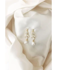 Leo Pearl and Crystal Drop Earrings