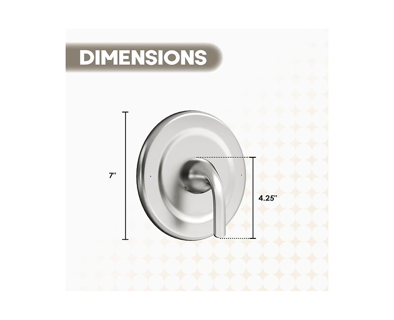 Casainc Moen-Compatible Replacement Shower Trim Kit Stainless Steel Panel and Alloy Lever