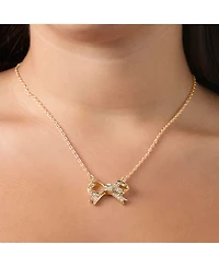 Juicy Couture Pave Bow Necklace & Stud Earring Set, Gold-Tone