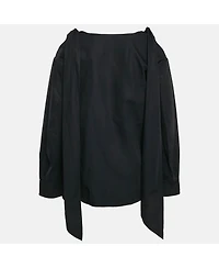 Pre-Owned Chloe Women's Navy Blue Cotton Cold-Shoulder Blouse