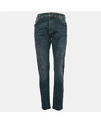 Pre-Owned Dolce & Gabbana Men's Blue Faded Denim Slim Fit Jeans