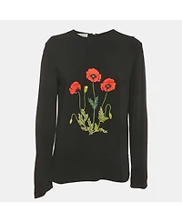 Pre-Owned Stella Mccartney Women's Floral Embroidered Crepe Blouse