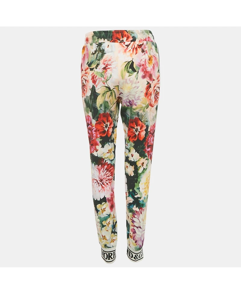 Pre-Owned Dolce & Gabbana Women's Multicolor Floral Print Crepe La Modaé Bellezza Pants