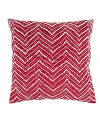 Saro Lifestyle Velvet Beaded Chevron Down Filled Decorative Pillow, 20" x 20"