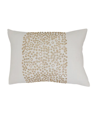 Saro Lifestyle Beaded Band Decorative Pillow Cover, 14" x 20"