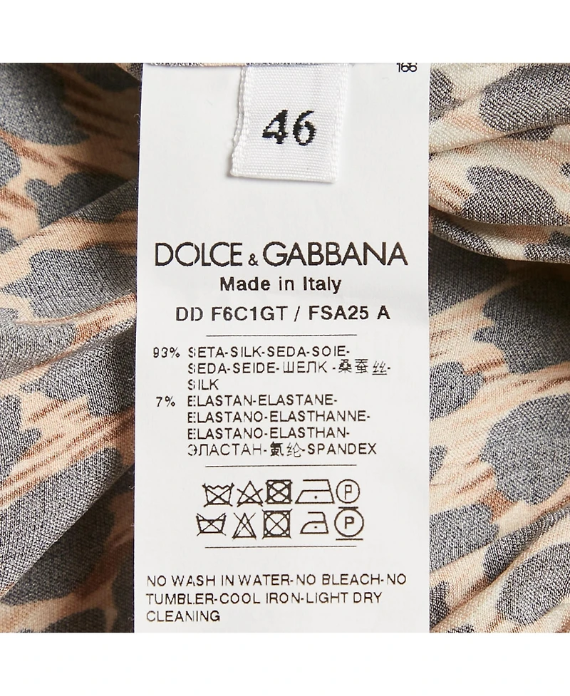 Pre-Owned Dolce & Gabbana Women's Brown Leopard Print Silk Belted Jumpsuit