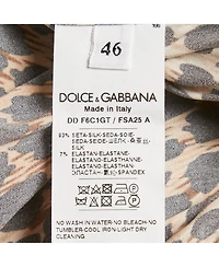 Pre-Owned Dolce & Gabbana Women's Brown Leopard Print Silk Belted Jumpsuit