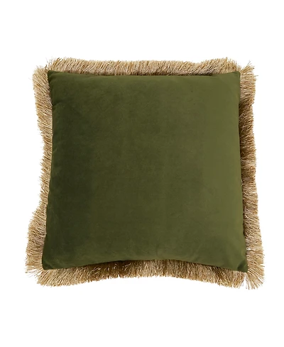Saro Lifestyle Velvet Fringe Down Filled Decorative Pillow, 18" x 18"