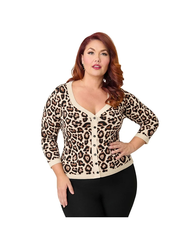 Unique Vintage Women's Three Quarter Sleeve Cardigan