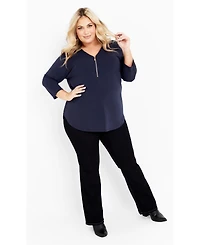 Avenue Women's Top Fiona Zip Print