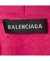 Pre-Owned Balenciaga Women's Black Campaign Print Cotton Knit Hoodie