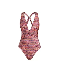Sunshine 79 Women's Shimmer Ripple V-Plunge One Piece
