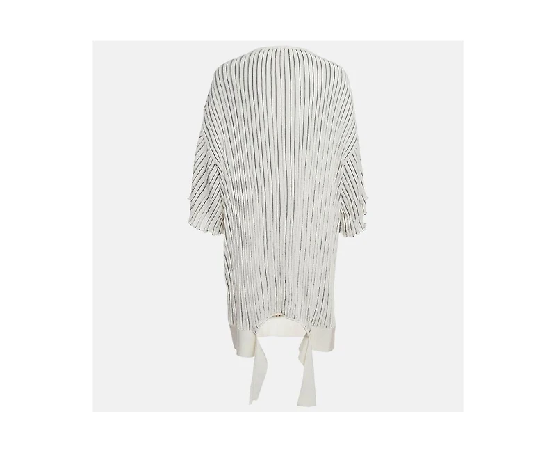 Pre-Owned Chloe Women's Pre-Owned Chloe Off-White Patterned Knit Mini Dress with Flared Sleeves