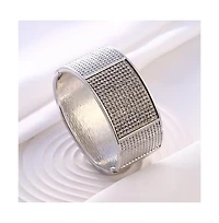 Sohi Women's The Cristal-Bijou Cuff Bracelet - Crystal Silver