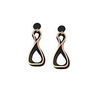 Sohi Women's Gold Block Drop Earrings