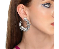 Sohi Women's Stone Cluster Stud Earrings