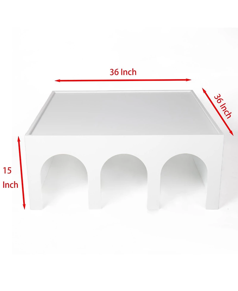 Casainc 4-Tier Book Shelf Cabinet Coffee Table with Organizer Storage Shelves