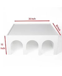 Casainc 4-Tier Book Shelf Cabinet Coffee Table with Organizer Storage Shelves