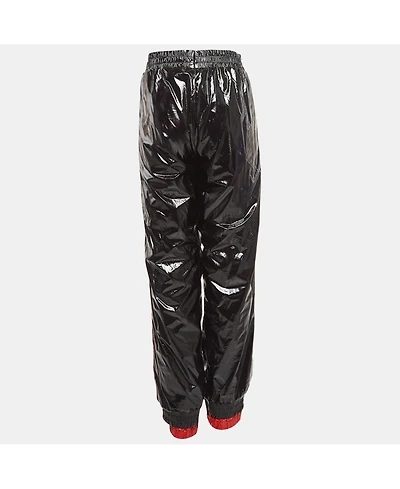 Pre-Owned Moncler Women's X Palm Angels Black Side Stripe Synthetic Logo Applique Joggers