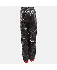 Pre-Owned Moncler Women's X Palm Angels Black Side Stripe Synthetic Logo Applique Joggers