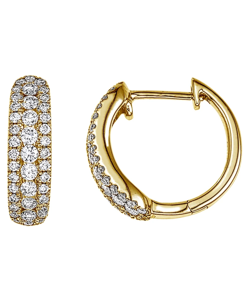 Macy's Diamond Huggie Earrings (1/2 ct. t.w.) in 14k Yellow Gold (also in 14k White Gold)