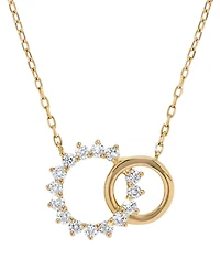 Macy's Double Circle Diamond Necklace (3/8 ct. t.w.) in 14k Yellow Gold