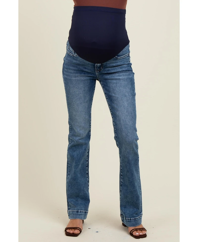 Pinkblush Maternity Blue Wide Hem Bootcut Jeans
