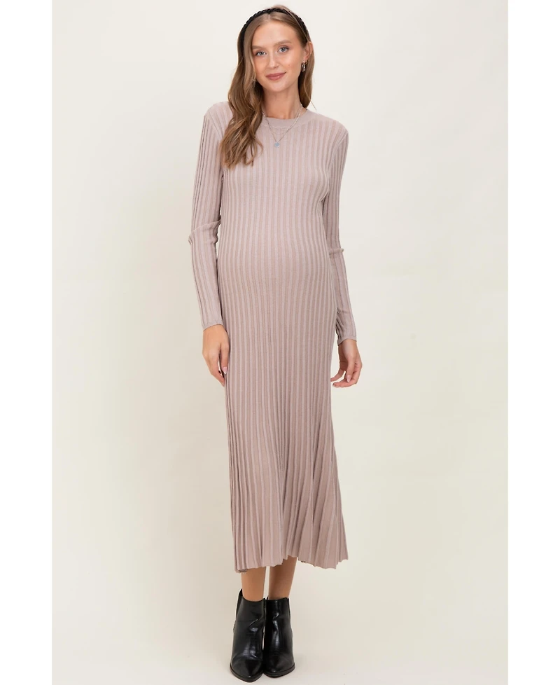 Pinkblush Maternity Thick Ribbed Knit Maxi Sweater Dress