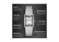 Peugeot Women's Tank Watch Roman Dial White Leather Strap