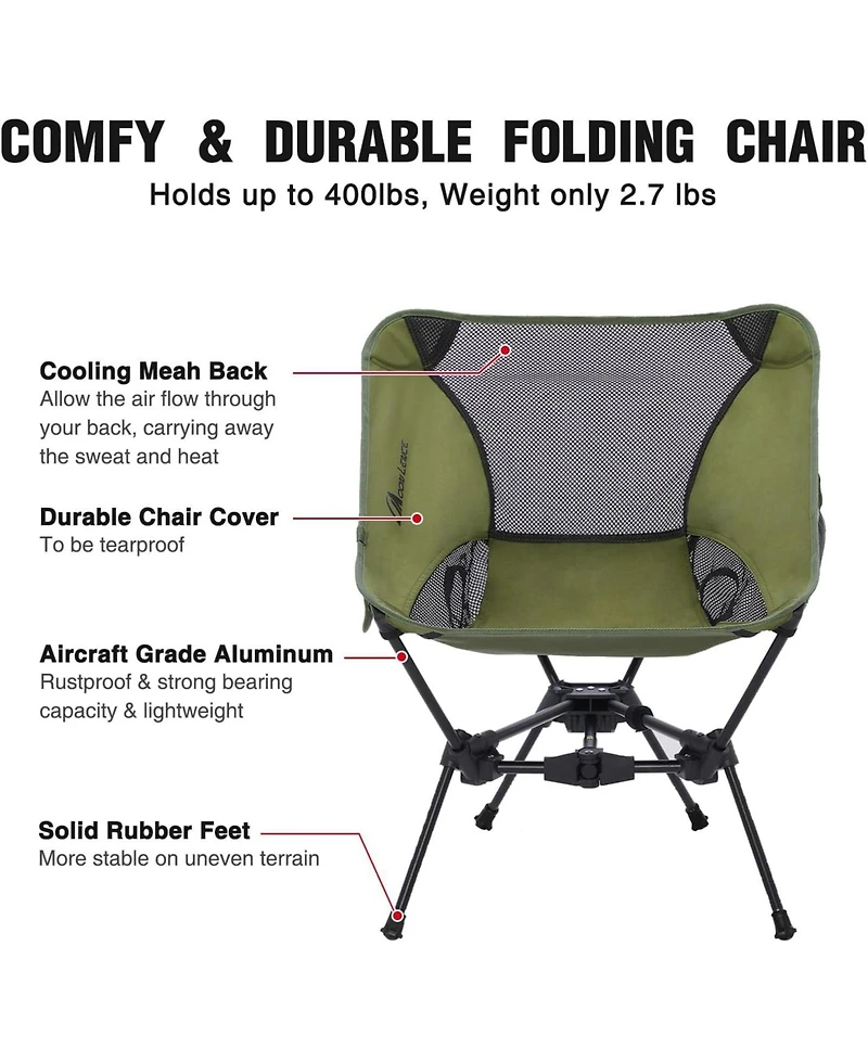 Piscifun Portable Camping Chair Backpacking - The 4th Generation Ultralight Folding -Lightweight Foldable Chairs for Hiking Beach