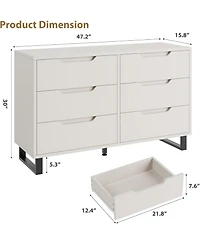 gaomon 47.2" Wooden Wide Bedroom Dresser