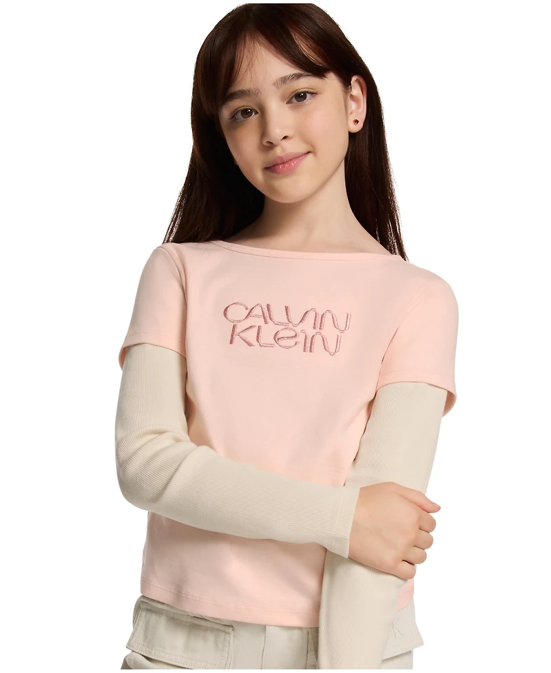 Calvin Klein Girls 7-16 Long-Sleeve T-Shirt
