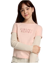 Calvin Klein Girls 7-16 Long-Sleeve T-Shirt