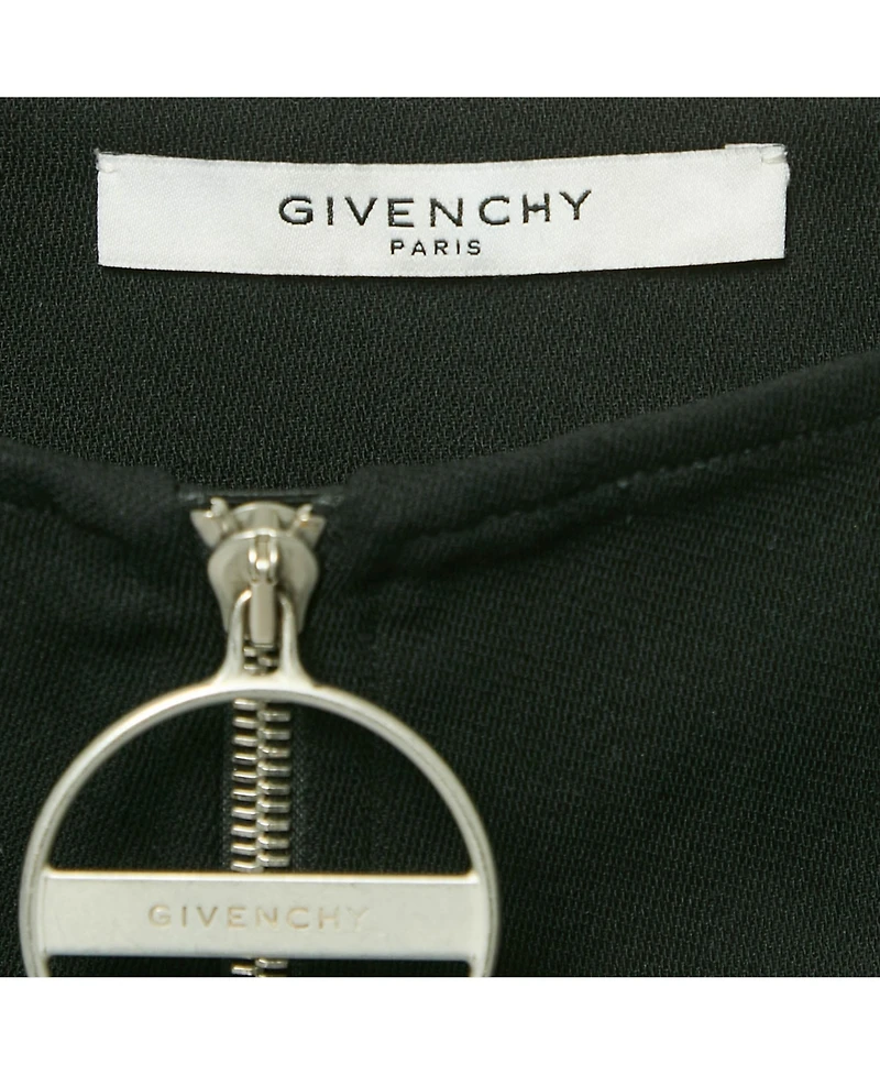 Pre-Owned Givenchy Women's Black Gabardine & Chiffon Pleated Mini Skirt