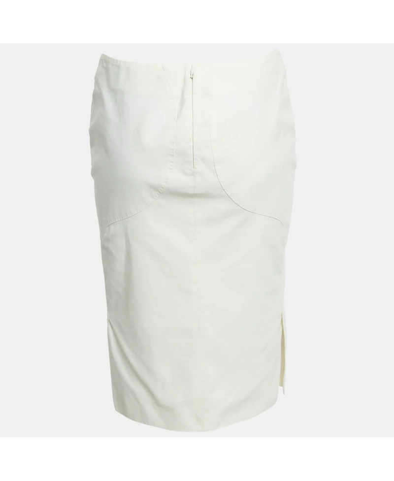 Pre-Owned Alexander Mcqueen Women's White Cotton Midi Skirt