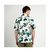 Campus Sutra Men's Emerald Green Oversized Swirl Strokes Shirt