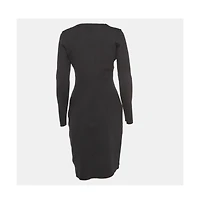 Pre-Owned The Row Women's Black Jersey V-Neck Mini Dress